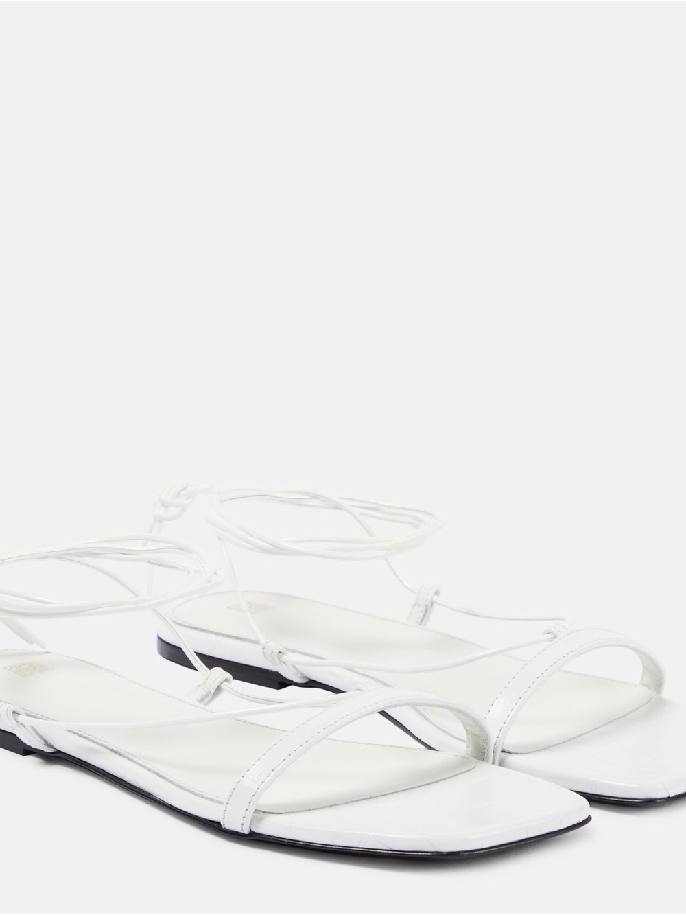 Toteme White Lace-Up Strappy Flat Sandals